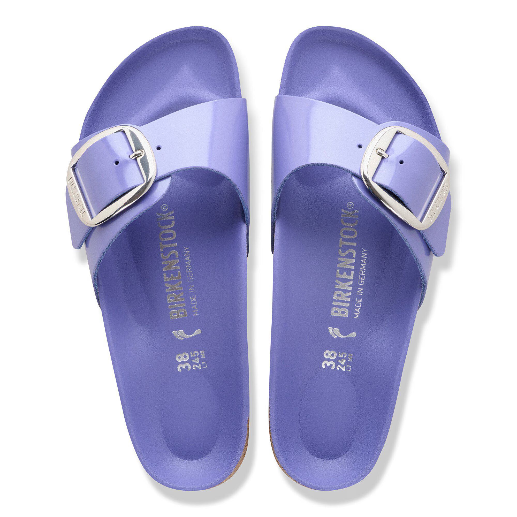 Madrid Big Buckle Natural Leather Patent