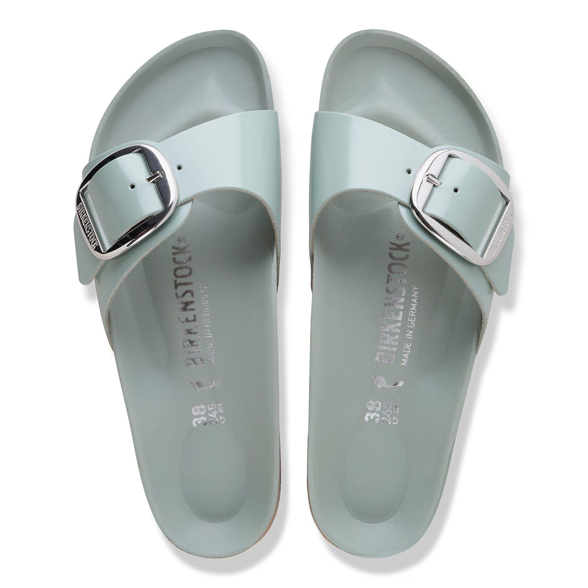 Madrid Big Buckle Natural Leather Patent